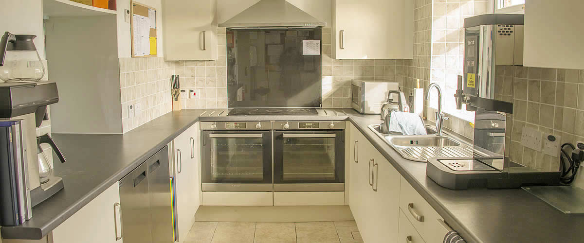 The well equipped kitchen in Whitecross Village Hall
